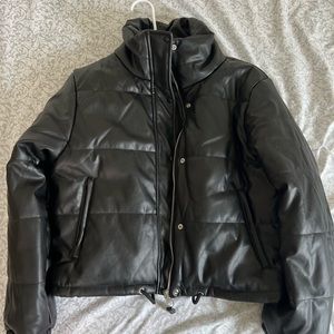 Vigoss Faux Leather Crop Jacket